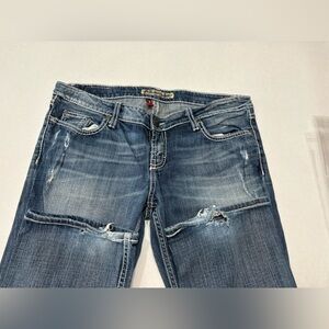 BKE Sabrina boot denim jeans stretch size 30 with 29.5” inseam used with FLAWS
